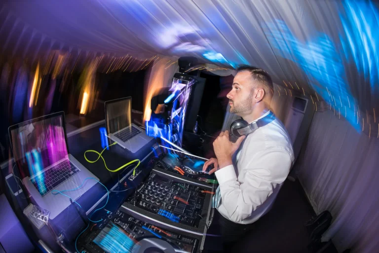 Disc Jockey playing music at Wedding